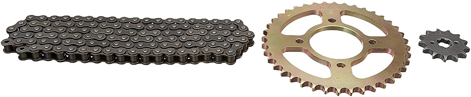 Uno Minda CH-5009 Quadra Rivet Chain & Alloy Steel Hardened Sprockets Chain & Sprocket Kit - R428 SIZE-108L / 14T / 44T(4H) For Hero Passion Plus (Alloy Wheel Jan'06 Onwards) 